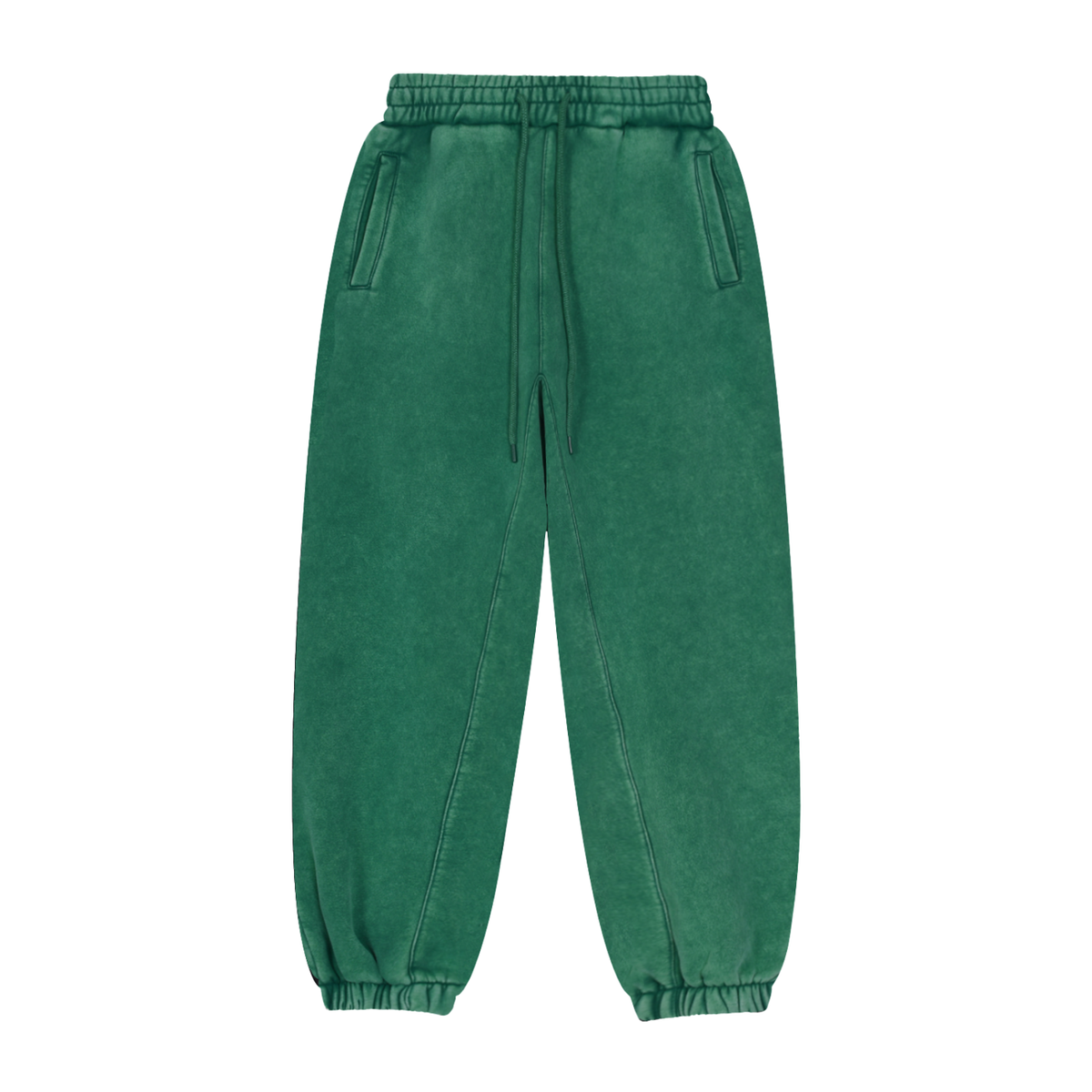 Unisex Fleeced Jogger Sweatpants in dark green