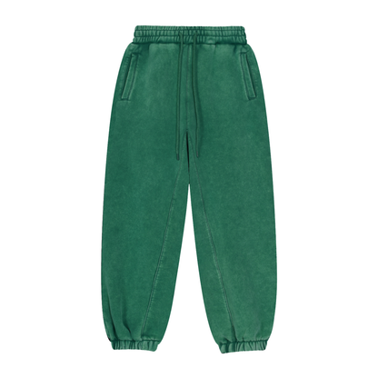 Unisex Fleeced Jogger Sweatpants in dark green