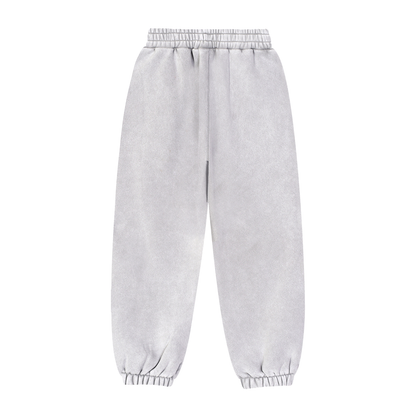 Unisex Fleeced Jogger Sweatpants in light gray, alternate angle