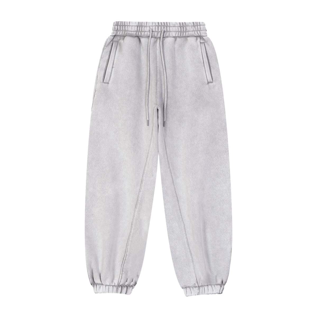 Unisex Fleeced Jogger Sweatpants in light gray