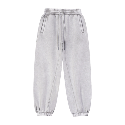 Unisex Fleeced Jogger Sweatpants in light gray
