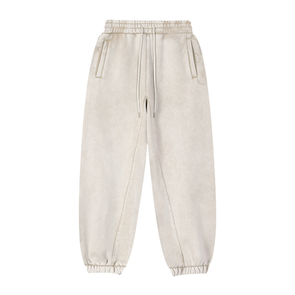 Unisex Fleeced Jogger Sweatpants in mild apricot