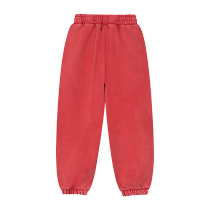 Unisex Fleeced Jogger Sweatpants in red, alternate angle