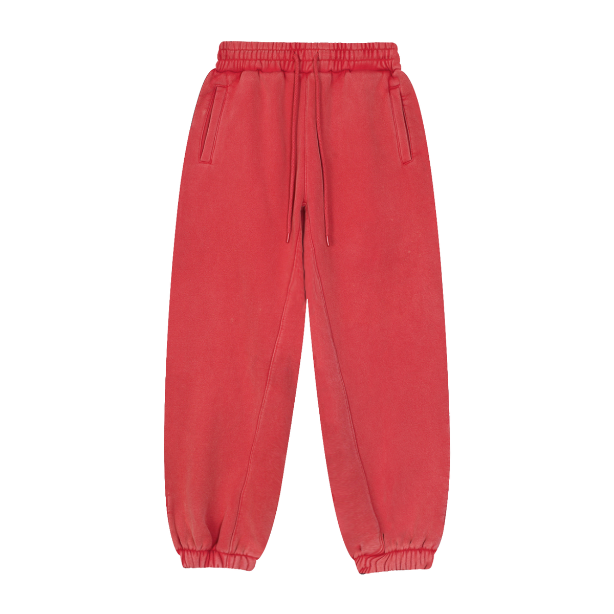 Unisex Fleeced Jogger Sweatpants in red