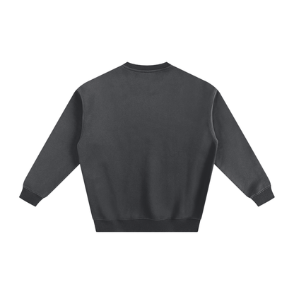Unisex Fleeced Sweatshirt in dark gray, alternate angle