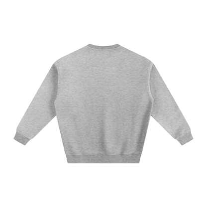 Unisex Fleeced Sweatshirt in flower gray, alternate angle