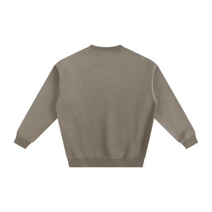 Unisex Fleeced Sweatshirt in gray coffee, alternate angle