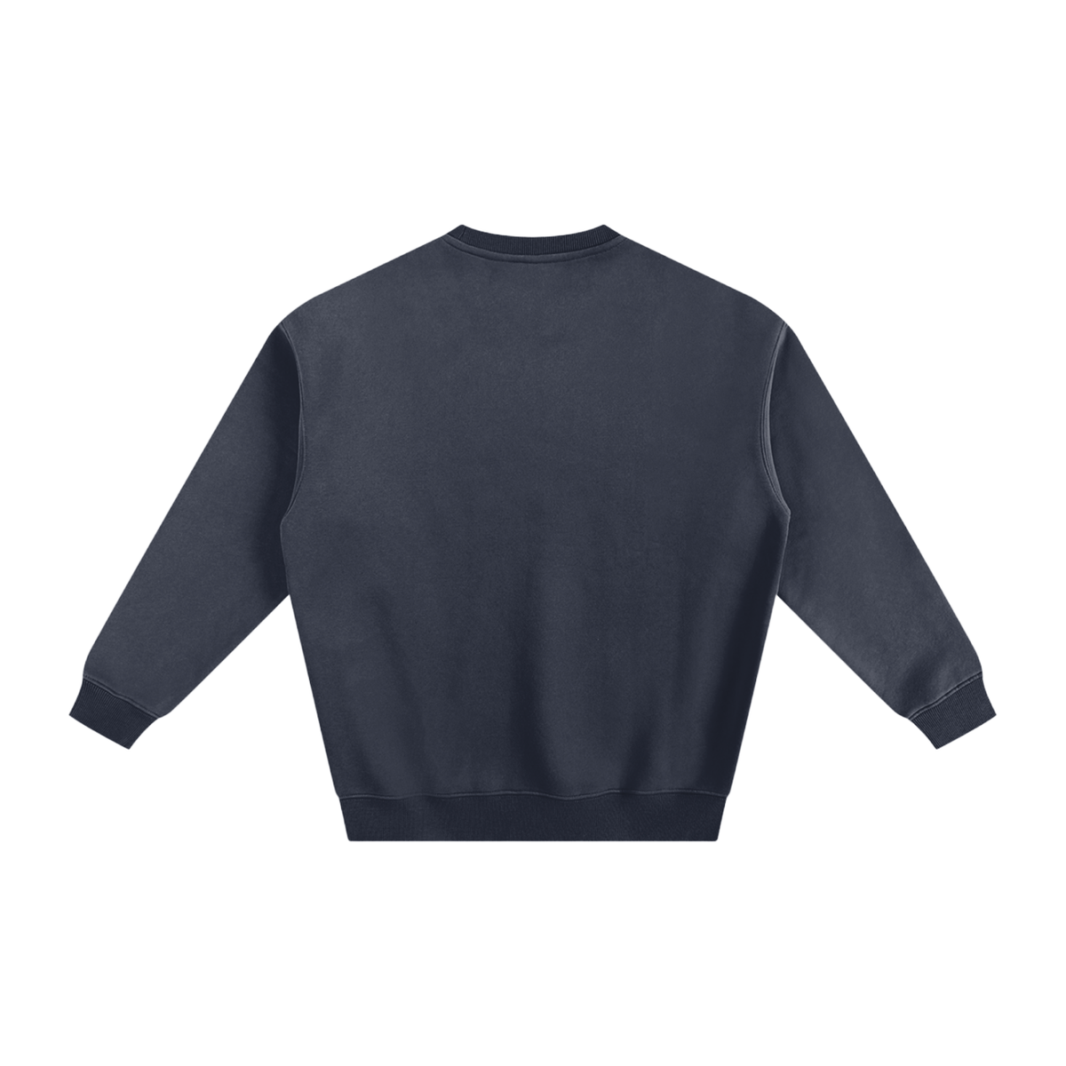 Unisex Fleeced Sweatshirt in navy blue, alternate angle