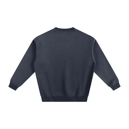 Unisex Fleeced Sweatshirt in navy blue, alternate angle