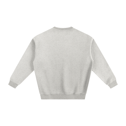 Unisex Fleeced Sweatshirt in oat gray, alternate angle
