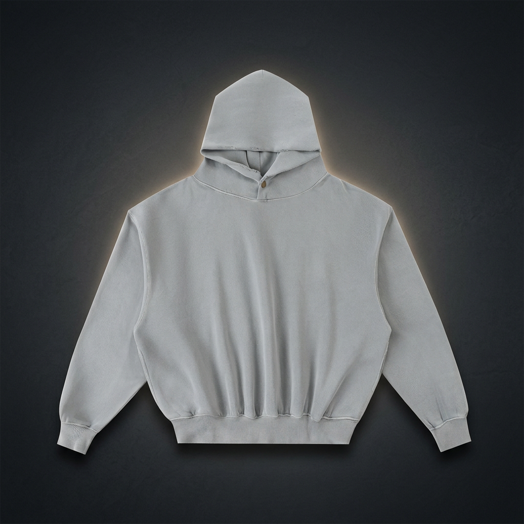 Unisex Frayed Enzyme Washed Fleece Hoodie