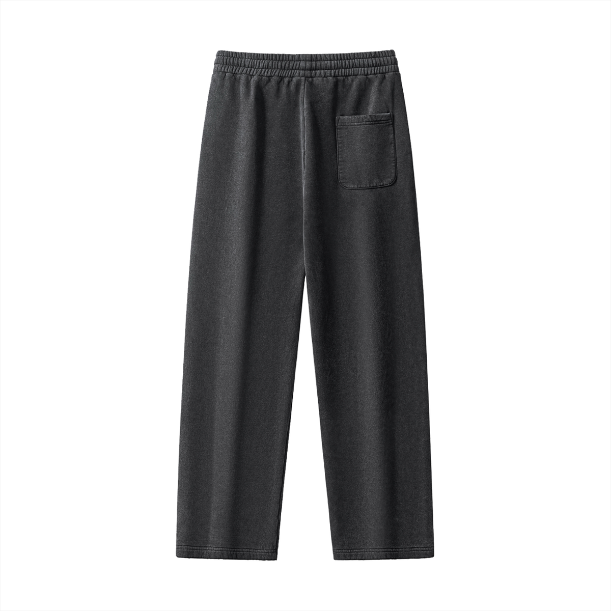 Unisex Frayed Enzyme Washed Fleece Sweatpants in black, alternate angle