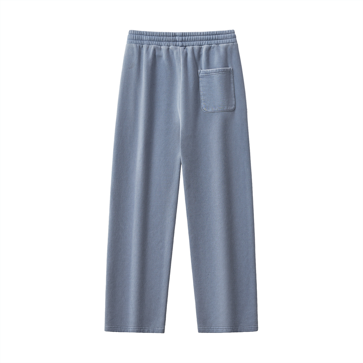 Unisex Frayed Enzyme Washed Fleece Sweatpants in blue, alternate angle