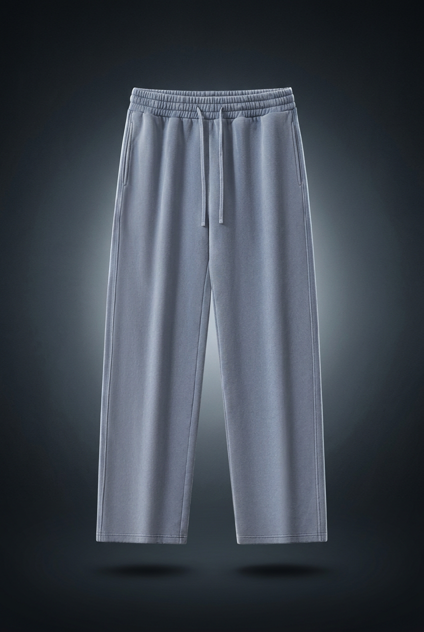 Unisex Frayed Enzyme Washed Fleece Sweatpants