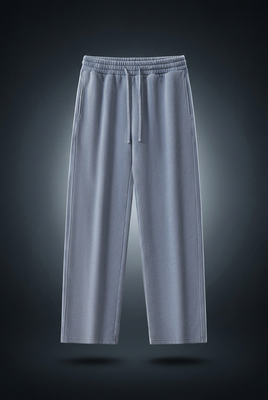 Unisex Frayed Enzyme Washed Fleece Sweatpants