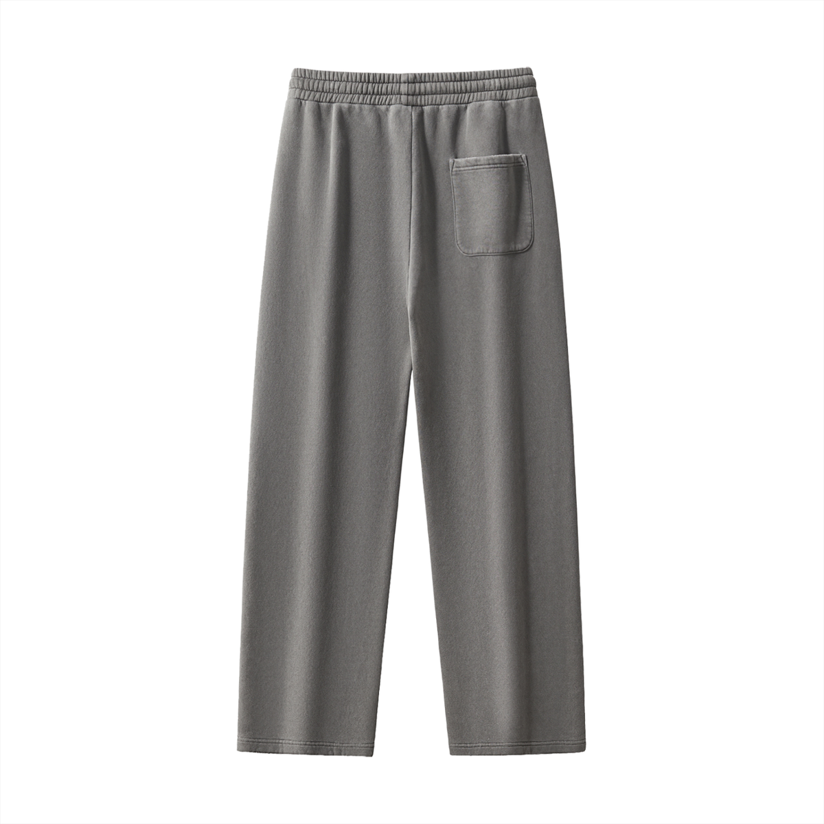 Unisex Frayed Enzyme Washed Fleece Sweatpants in dark gray, alternate angle