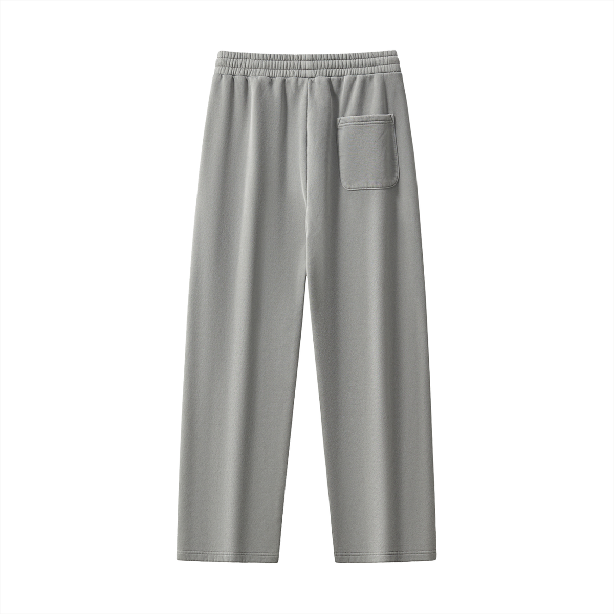 Unisex Frayed Enzyme Washed Fleece Sweatpants in light gray, alternate angle