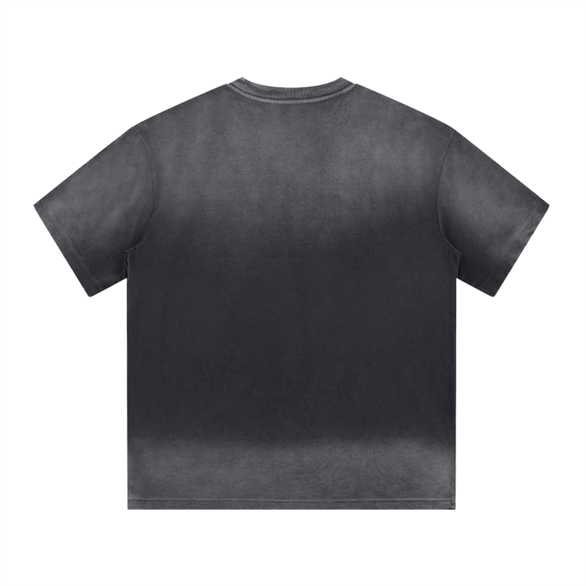 Unisex Gradient Washed Drop Shoulder T-Shirt in black, alternate angle
