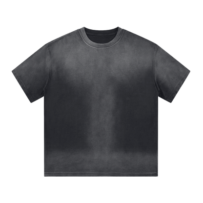 Unisex Gradient Washed Drop Shoulder T-Shirt in black