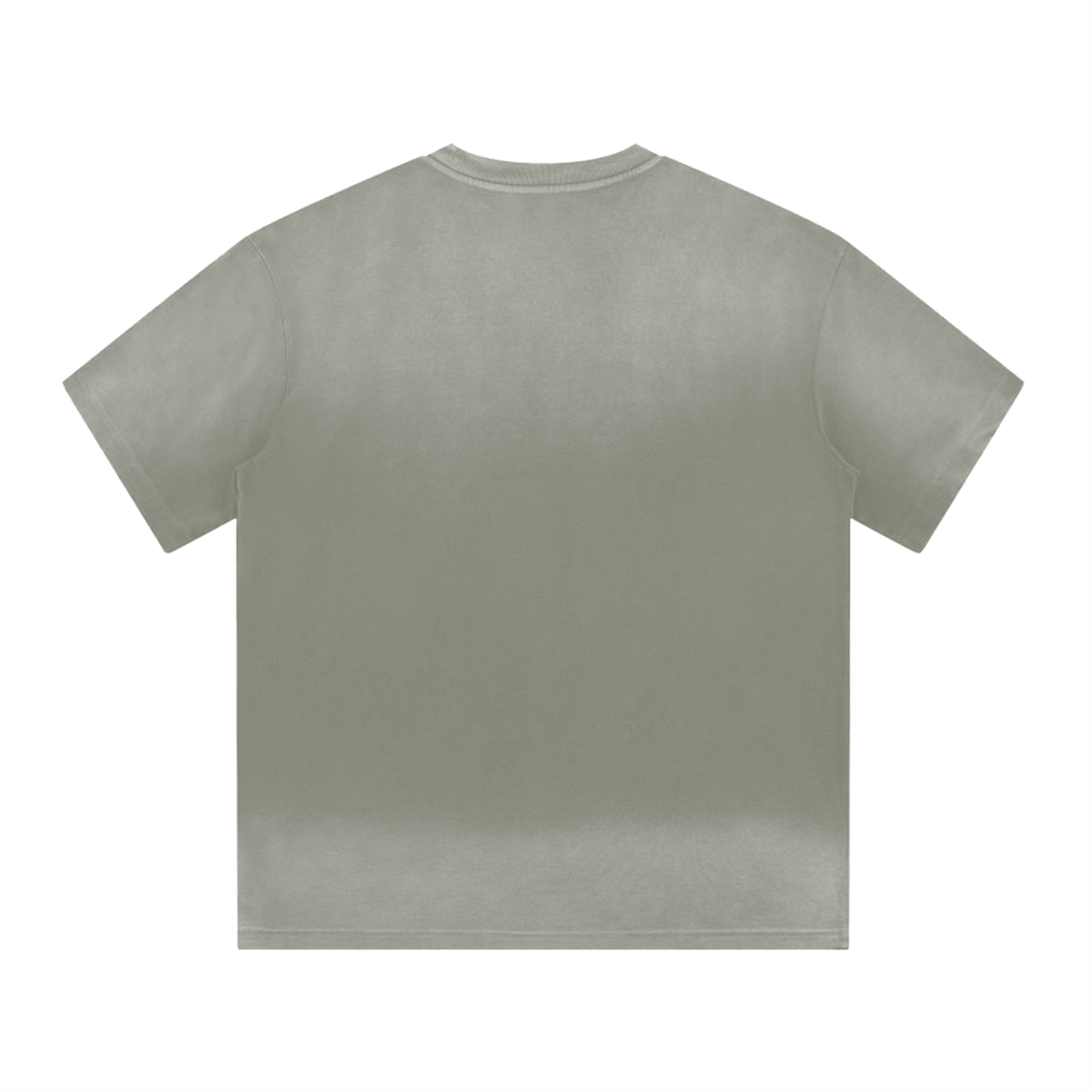 Unisex Gradient Washed Drop Shoulder T-Shirt in green, alternate angle
