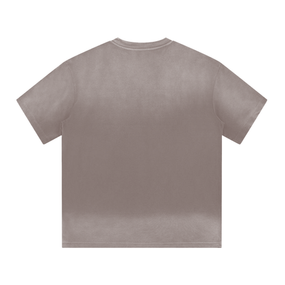 Unisex Gradient Washed Drop Shoulder T-Shirt in light brown, alternate angle