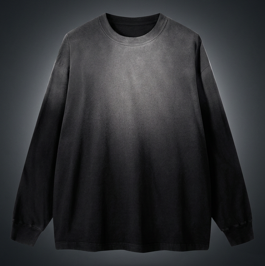 Unisex Gradient Washed Long Sleeve T-Shirt