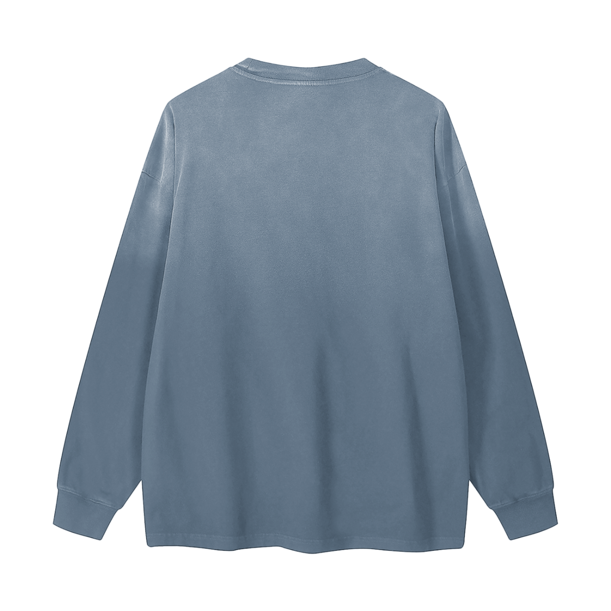 Unisex Gradient Washed Long Sleeve T-Shirt in gray blue, alternate angle