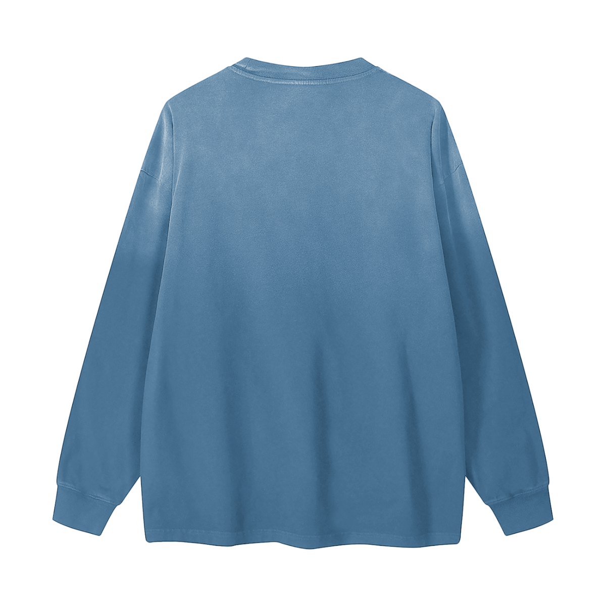Unisex Gradient Washed Long Sleeve T-Shirt in jeans blue, alternate angle