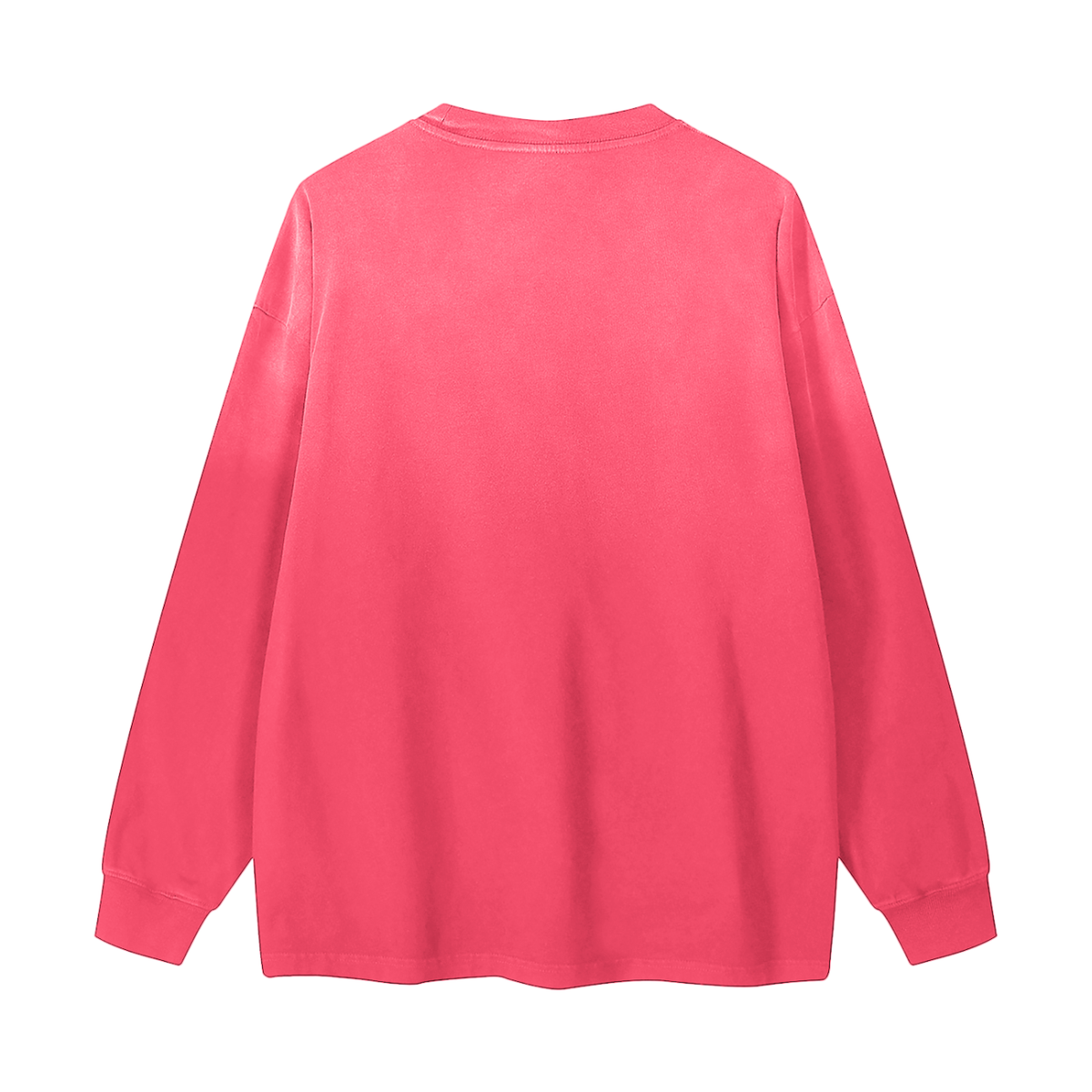 Unisex Gradient Washed Long Sleeve T-Shirt in pink, alternate angle