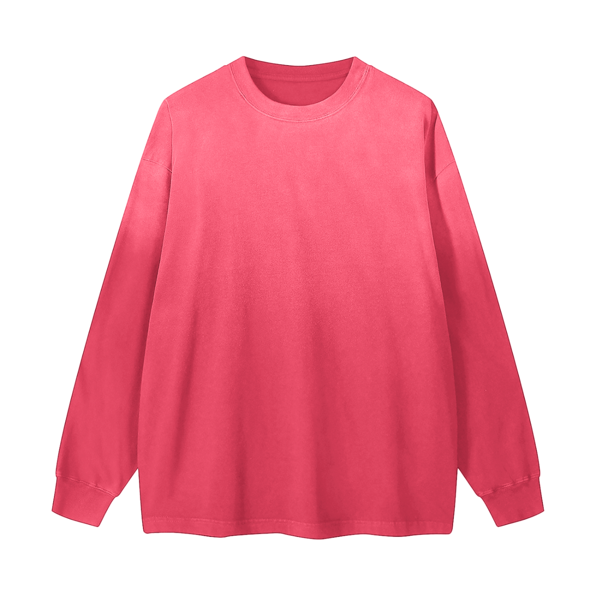 Unisex Gradient Washed Long Sleeve T-Shirt in pink