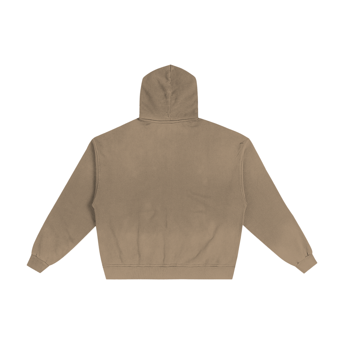 Unisex Hand-Frayed Sunfade Zip Hoodie in sand apricot, alternate angle