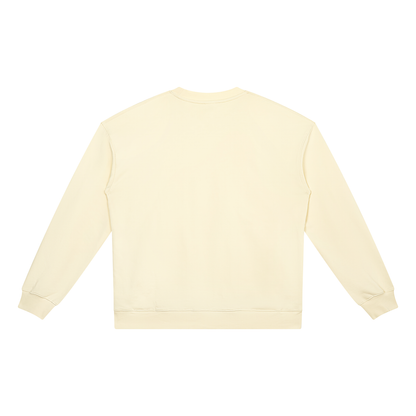Unisex Heavyweight Crewneck Sweatshirt in apricot, alternate angle