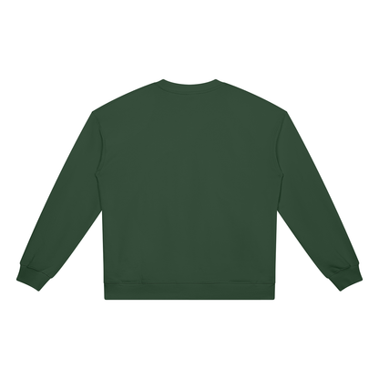 Unisex Heavyweight Crewneck Sweatshirt in blackish green, alternate angle