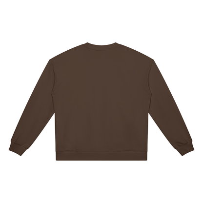 Unisex Heavyweight Crewneck Sweatshirt in coffee, alternate angle
