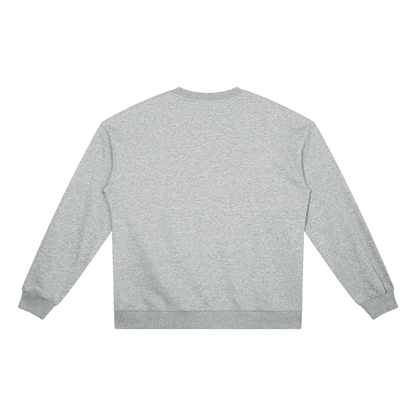 Unisex Heavyweight Crewneck Sweatshirt in flower gray, alternate angle