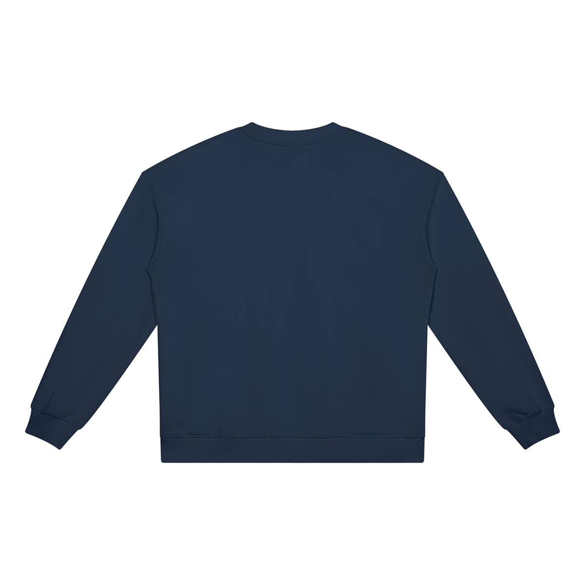 Unisex Heavyweight Crewneck Sweatshirt in navy blue, alternate angle