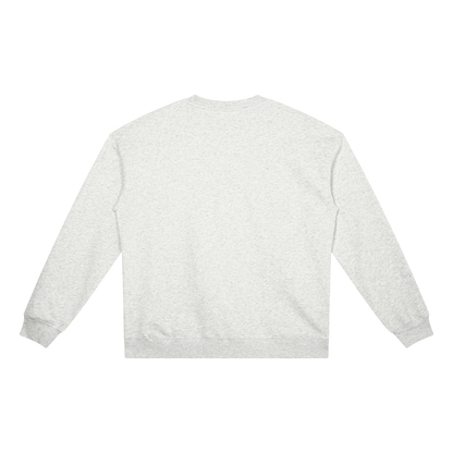 Unisex Heavyweight Crewneck Sweatshirt in oat gray, alternate angle