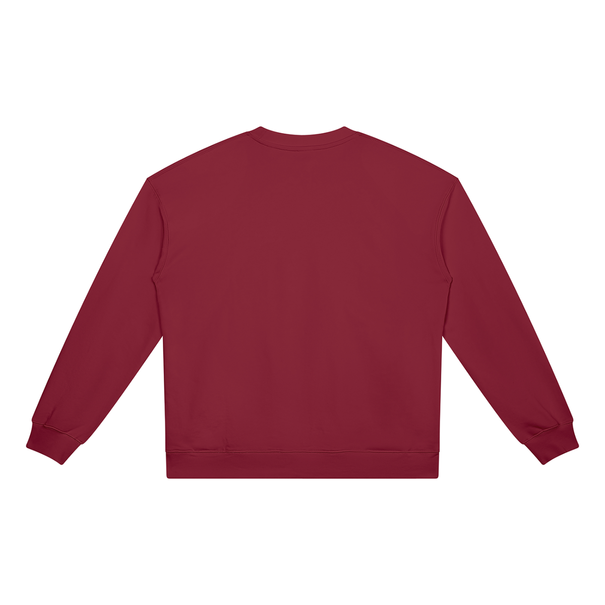 Unisex Heavyweight Crewneck Sweatshirt in wine red, alternate angle