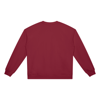 Unisex Heavyweight Crewneck Sweatshirt in wine red, alternate angle