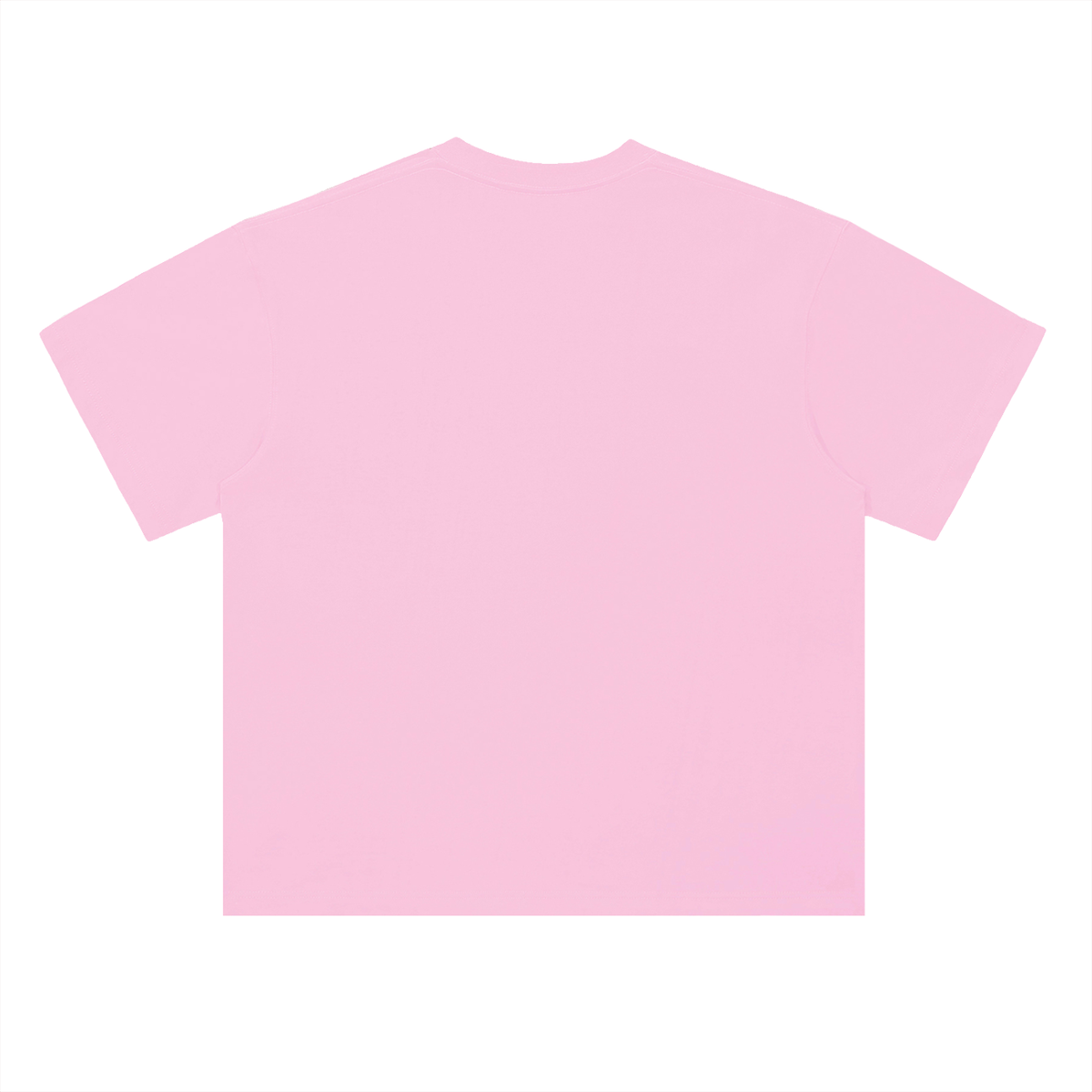 Unisex Heavyweight Drop Shoulder Cotton T-Shirt in cherry blossom pink, alternate angle