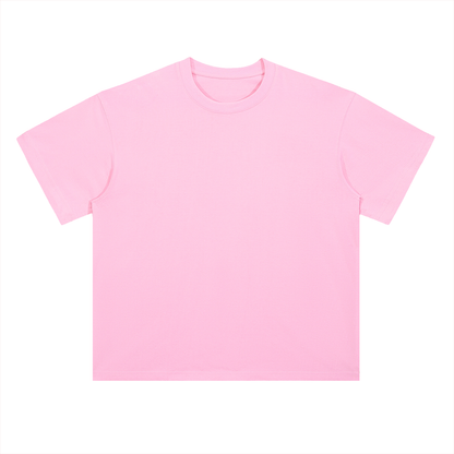 Unisex Heavyweight Drop Shoulder Cotton T-Shirt in cherry blossom pink