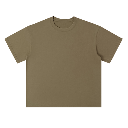 Unisex Heavyweight Drop Shoulder Cotton T-Shirt in deep khaki
