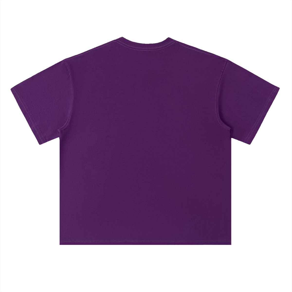 Unisex Heavyweight Drop Shoulder Cotton T-Shirt in grape purple, alternate angle