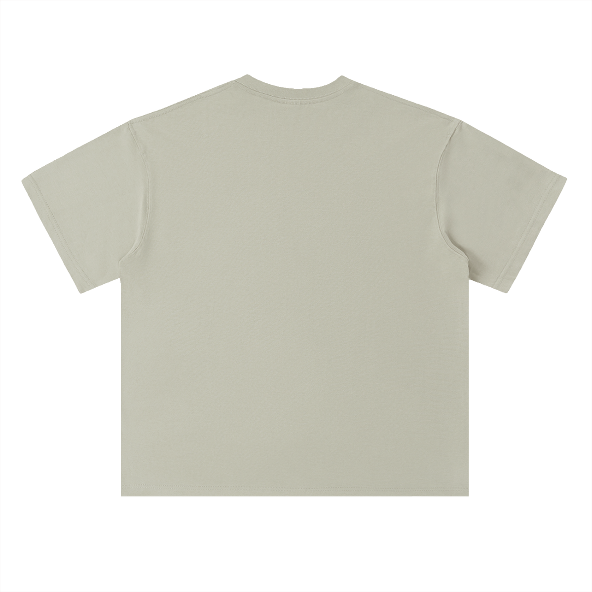 Unisex Heavyweight Drop Shoulder Cotton T-Shirt in gray green, alternate angle