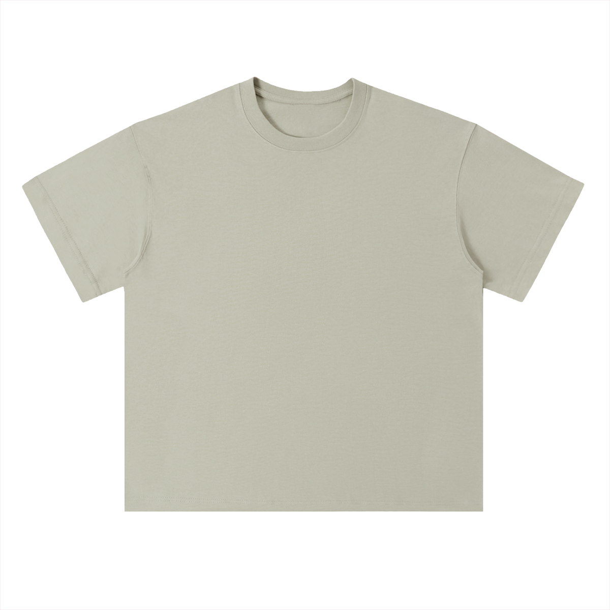 Unisex Heavyweight Drop Shoulder Cotton T-Shirt in gray green
