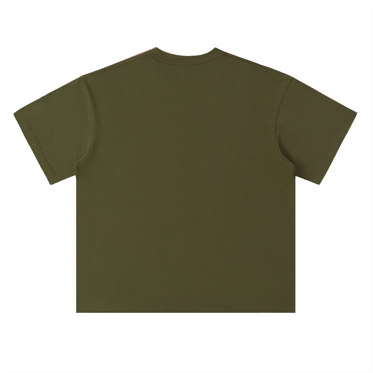 Unisex Heavyweight Drop Shoulder Cotton T-Shirt in jungle green, alternate angle
