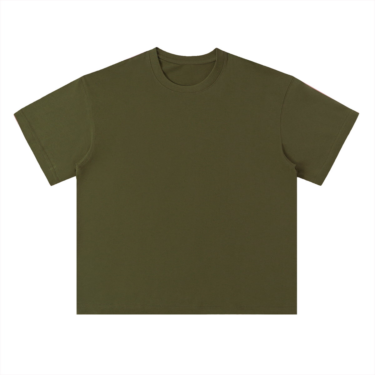 Unisex Heavyweight Drop Shoulder Cotton T-Shirt in jungle green
