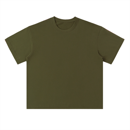 Unisex Heavyweight Drop Shoulder Cotton T-Shirt in jungle green