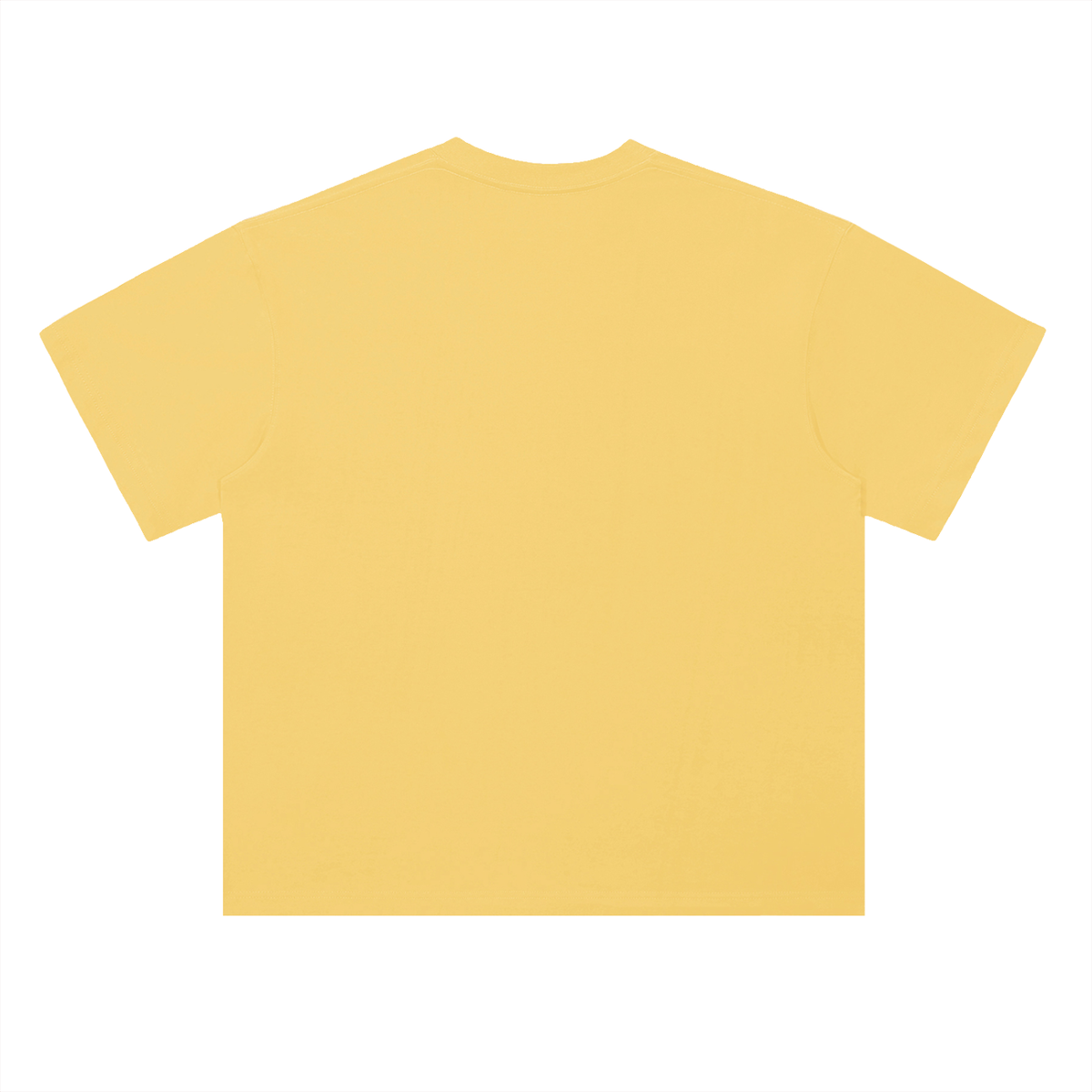 Unisex Heavyweight Drop Shoulder Cotton T-Shirt in lemon yellow, alternate angle