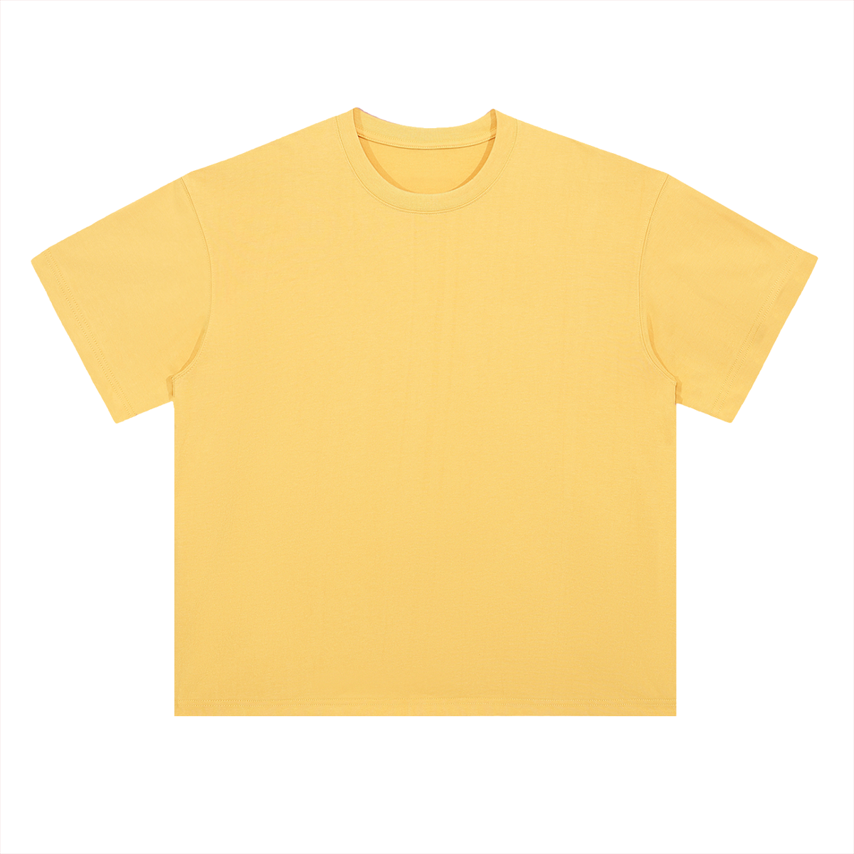 Unisex Heavyweight Drop Shoulder Cotton T-Shirt in lemon yellow